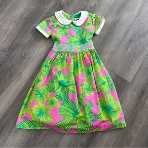 Lilly Pulitzer Pink and Green Floral Kids Dress 6